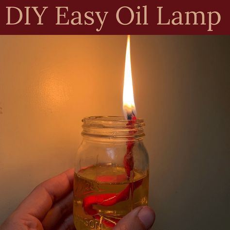 Featured blogger Rogue Preparedness walks you through how to make a DIY oil lamp. Diy Oil Lamp, Oil Lamp Fuel, Oil Candles Diy, Homemade Lamps, Prepping Ideas, Make A Lamp, Lamp Oil, Candles Diy, Small Glass Jars