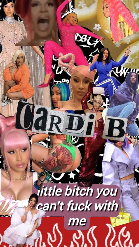 #cardib # singer # collage #wallpaper Trippy Iphone Wallpaper, $b Wallpaper, Collage Wallpaper, Cute Rappers, Celebrity Wallpapers, Female Rappers, Pink Wallpaper Iphone, Black Aesthetic Wallpaper, Cartoon Profile Pics