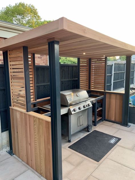 Bbq Area Ideas, Outdoor Kitchen Area, Outdoor Bbq Area, Outdoor Kitchen Plans, Build Outdoor Kitchen, Outdoor Bbq Kitchen, Grill Area, Backyard Kitchen, Kitchen Patio