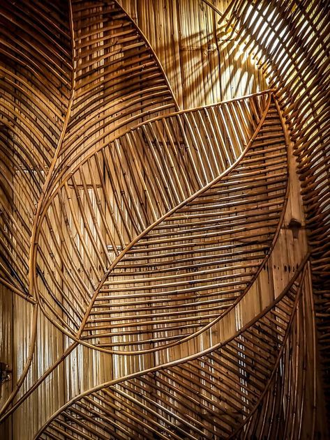 bamboo house interiors Tropical Resort Interior, Butterfly Architecture, Bamboo Aesthetic, Bamboo Cottage, Bamboo House Bali, Bamboo Interior, House In Bali, Thailand Restaurant, Bamboo Houses