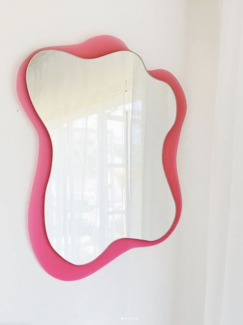 Squiggle Mirror, Curvy Mirror, Colorful Mirror, Wavy Mirror, Colored Mirror, Diy Mirror, Decoration Inspiration, Mirrors For Sale, Hand Mirror