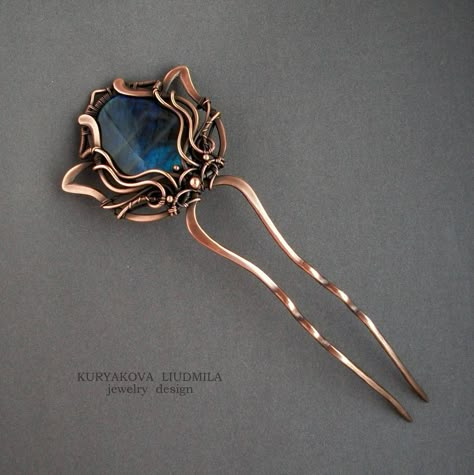 Design Art Nouveau, Hair Jewels, Magical Jewelry, Wire Work Jewelry, Wire Weaving, Work Jewelry, Jewelry Pins, Hair Combs, Jewelry Wire