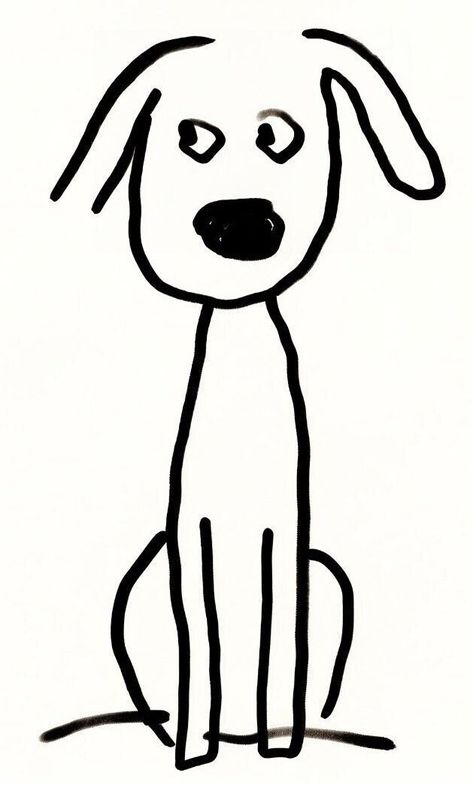 Simple Cartoon Animals, Dogs Easy Drawing, Goofy Dog Drawing, Line Drawings Of Dogs, Dog Minimalist Drawing, Dog Sketch Cartoon, Dog Doodles Simple, Draw A Dog Easy, Simple Dog Drawing