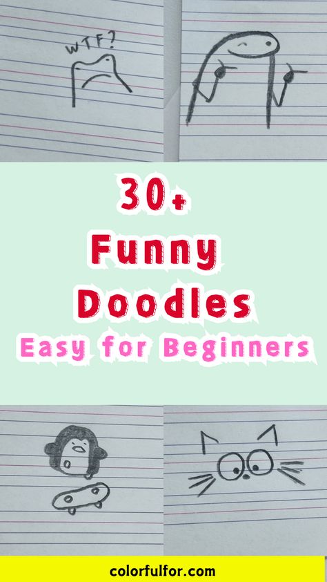 Make your bullet journal come alive with these hilarious small doodles! Easy cartoon drawings that anyone can master. Easy Draw Tutorial, Simple Small Drawings Doodles, Easy To Draw Doodles Simple Step By Step, Basic Doodles For Beginners, Drawing Ideas Easy Doodles Tutorials, Cute Illustrations Doodles, Cute Doodles Drawings Easy Cartoon, Doodle To Draw, Cute Small Drawings Doodles Simple