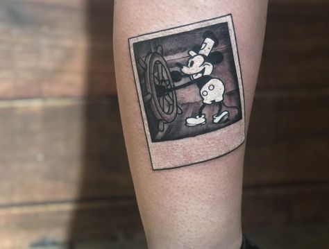 Steamboat Willie Tattoo, Polaroid Tattoo, Steamboat Willie, Steam Boats, Triangle Tattoo, Tattoos