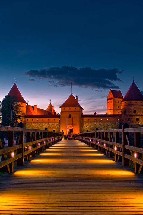 Trakai Castle and Bridge, Lithuania Trakai Castle, Baltic States, Baltic Sea, Latvia, Nature Travel, Lithuania, Estonia, All Over The World, Bridge