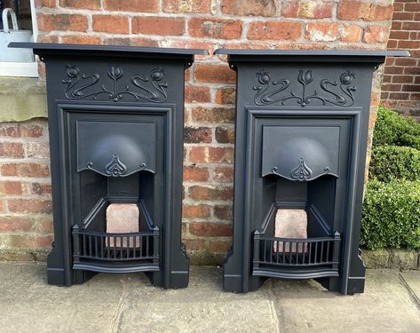 Stunning Complete Restored Antique Cast Iron Fire Place Fireplace (Pair) 29  | eBay Cast Iron Fireplace Bedroom, Fireplace Bedroom, Iron Fireplace, Cast Iron Fireplace, Bedroom Fireplace, Antique Fireplace, Street House, Architectural Antiques, Antique Cast Iron