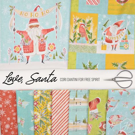 Love, Santa by Cori Dantini | Hawthorne Supply Co Santa Quilt, Cori Dantini, Indie Sewing Patterns, Modern Fabric, Creative Life, Quilt Ideas, Fabric By The Yard, Sewing Patterns, This Is Us