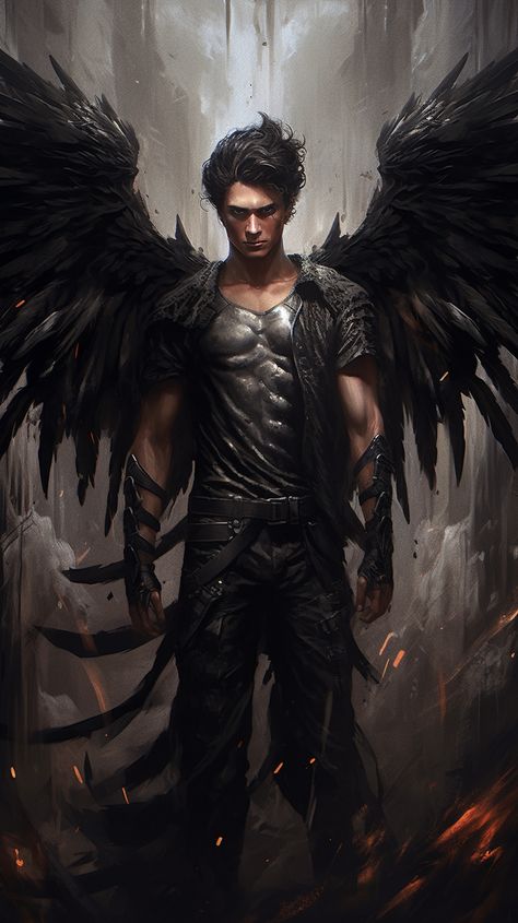 Battle angel created with AI by Amanda Church Types Of Angels, Male Angels, Male Angel, Black Angel Wings, Battle Angel, Angel Artwork, Gothic Wallpaper, Angel Images, Angel Warrior