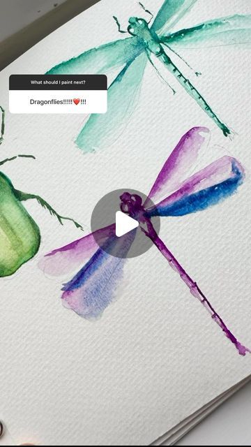 Kanchan Kaul on Instagram: "Super easy practice. Draw and paint a dragonfly!  BTW just a reminder, my 1-1 sessions are still available to book. It’s limited time. These 1-on-1 Sessions could be for you if:  You are new to watercolors and need guidance on how to start. You want to grow as an artist. If you have been painting for a few years but feel like not much progress is being made or that you’re struggling to find your own style. You need personalized, in-depth feedback on your work to help take it to the next level. You are looking to make a career as an art educator but aren’t sure where to start or what to do next. You need advice on creating a thriving social media presence, an email list, or a website for showcasing and selling your work.  I’ve learned a lot of lessons along the w Dragon Fly Paintings, How To Draw A Dragonfly, Dragonfly Drawing Art, Dragon Fly Drawing, Dragonfly Watercolor Painting, Draw A Dragonfly, Dragonfly Illustration, Find Your Own Style, Dragonfly Drawing