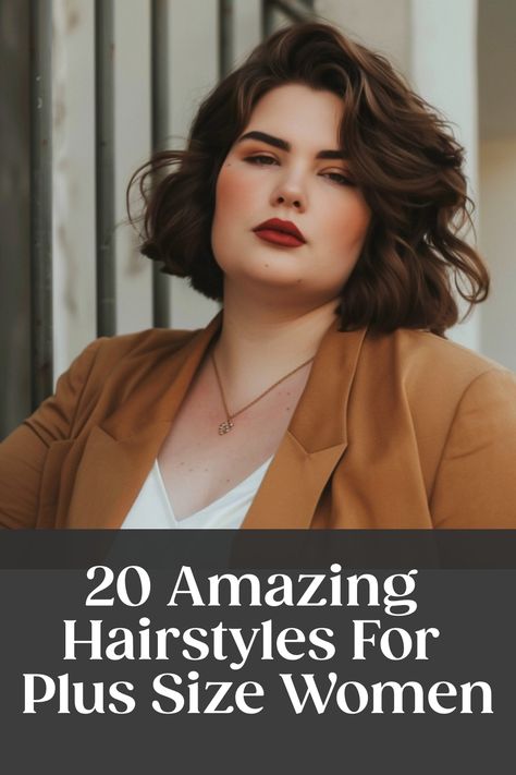 20 Amazing Hairstyles For Plus Size Women Hair Cut For Round Face Shape Girl Wavy, Medium Wavy Haircuts For Round Faces, Fall Hair Cuts For Round Faces, Hair Cuts For Full Face Shape, Shaggy Haircuts Round Faces, Wavy Hair Round Face Haircuts, Haircut Fat Face Girl, Haircuts For Fine Thick Hair, Short Hair Cuts For Women Round Head