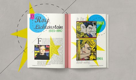 Design History Magazine | Pop Art on Student Show Art Magazine Layout, Front And Back Cover Design, Magazine Cover Page, Art Brochures, Back Cover Design, 잡지 레이아웃, History Magazine, Zine Design, Pop Art Movement