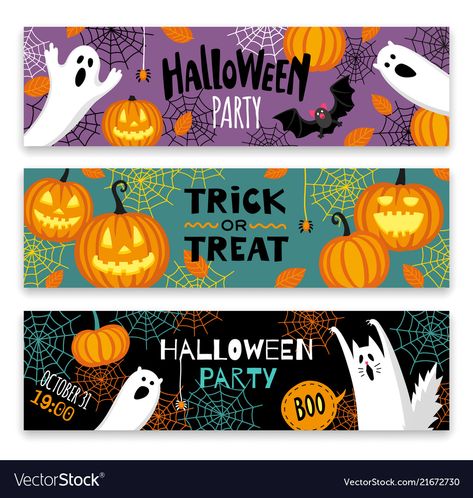 Halloween Toddler Party, Halloween Treat Tags, Halloween Logo, Dulces Halloween, Halloween Social, Banner Templates, Illustration Cute, Halloween Pins, Sports Flyer