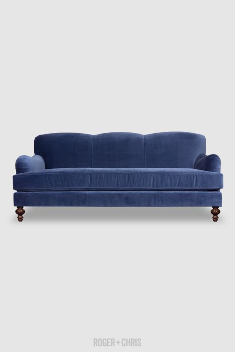 Pretty Chairs, Custom Sofas, Blue Fabric Sofa, Green Sofa Living, Blue Sofa Living, Blue Velvet Couch, Tight Back Sofa, English Sofa, Blue Sofas