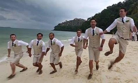 Like this but Andrew in navy #groomoutfit #groom #outfit #beach Beach Wedding Short Suits For Men, Abroad Wedding Suits For Men, Men’s Attire Beach Wedding, Wedding Abroad Outfit Men, Mens Beach Wedding Suits, Wedding Guayabera, Groomsmen Attire Beach Wedding, Beach Wedding Groom Attire, Beach Groom