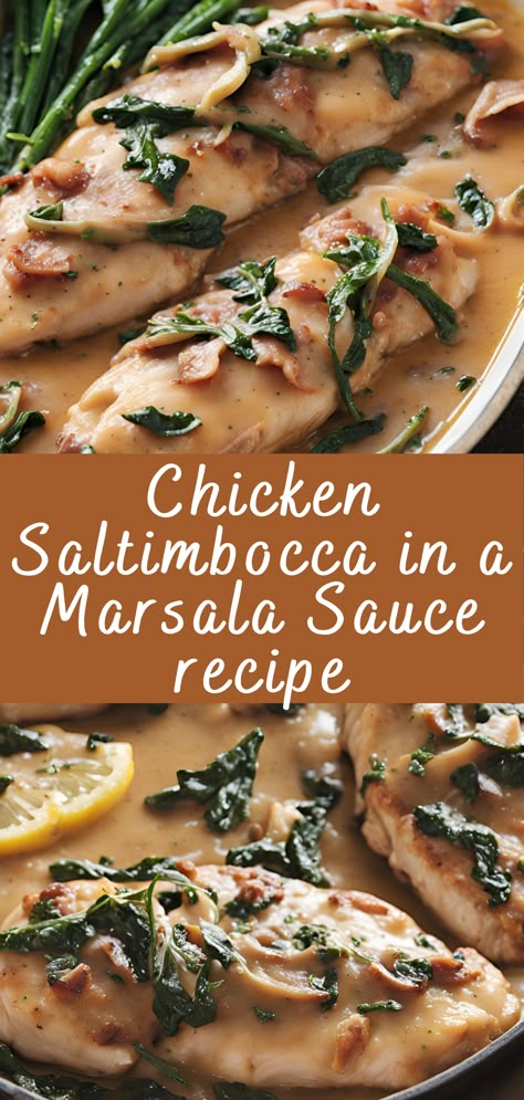 Chicken Saltimbocca in a Marsala Sauce recipe | Cheff Recipes Italian Secondi Recipes, Raspberry Chicken Recipes, Veal Saltimbocca Recipe, Dinner Recipes American, Saltimbocca Chicken, Marsala Sauce Recipe, Marsala Recipes, Chicken Saltimbocca Recipe, Tender Recipes