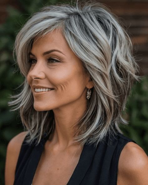 44 Stunning Hairstyles For Every Hair Type Shoulder Length Layered Hair, Subtle Layers, Wavy Layers, Grey Hair Transformation, Gorgeous Hairstyles, Fall Hair Cuts, Stunning Hairstyles, Bob Haircut For Fine Hair, Creating Texture