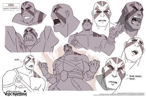 Vox Machina Grog, Phil Bourassa, Western Anime, Character Design Tips, Expression Sheet, Kitten Drawing, Vox Machina, Human Anatomy Art, Critical Role Fan Art