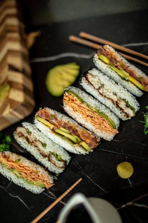 A few of my sushi sandwiches (Onigirazu) The post A few of my sushi sandwiches (Onigirazu) appeared first on Alo Japan. Tuna Onigirazu, Salmon Onigirazu, Vegan Onigirazu, Tofu Sushi Sandwich, Sandwich Sushi, Sushi Sandwiches, Quality Photography, Sushi Sandwich, Ramen Recipes