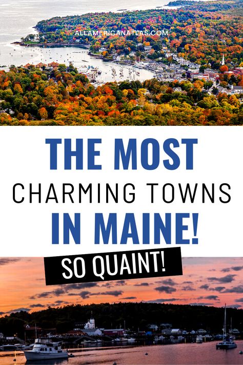 Charming Small Towns in Maine Maine Travel Guide, New England Small Town, Rangeley Maine, Things To Do In Maine, New England Usa, Maine Trip, Bangor Maine, Visit Maine, Road Trip Places