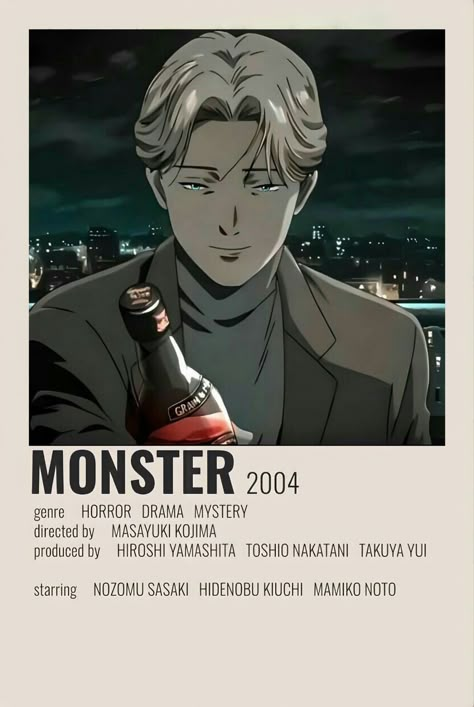 Monster Poster Manga, Monster Poster Anime, Monster Minimalist Poster, Anime Manipulator, Monster Anime Aesthetic, Monster Wallpaper Anime, Monster Anime Johan, Johan Liebert Wallpaper, Monster Anime Wallpaper