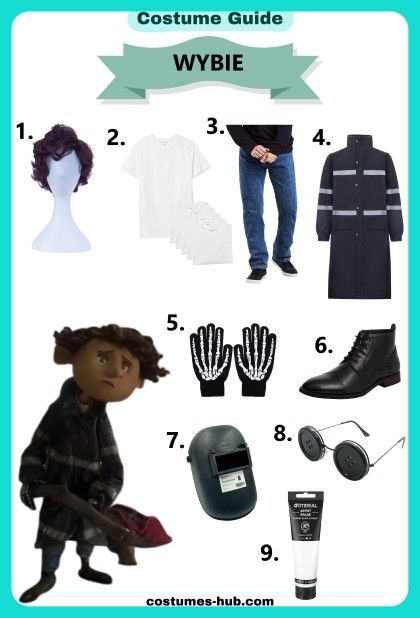 Wybie Costume Ideas, Wybie Lovat Costume, Whybee From Coraline Costume, Coraline Characters Costume, Wybie Mask Diy, Wybie Costume Girl, Wybie And Coraline Halloween, Caroline And Wybie Costume, Coraline Family Costume