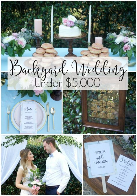 Weddings Under 5000, Simple Beach Wedding, Diy Backyard Wedding, Small Backyard Wedding, Wedding Backyard Reception, Backyard Reception, Plan A Wedding, Yard Wedding, Outdoor Weddings