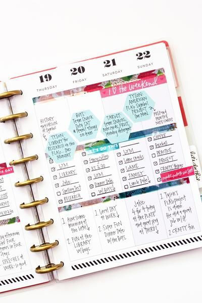 The Happy Planner™ | Dividing A Weekly Page into Three Create 365 Happy Planner, Appointment Planner, Happy Planner Layout, Mambi Happy Planner, Planner Dividers, Planner Tips, Planner Obsessed, Planner Spread, Planner Decorating