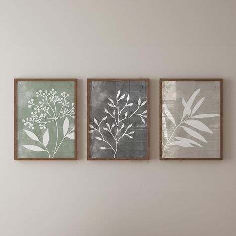 Not sure how to fill up a blank wall in your space? We’ve got you covered with our framed print and canvas sets! #art #interiordesign #posters #canvas #interior #design #home #homedecor 3 Piece Wall Art Diy, Above The Couch Wall Decor, Cuadros Diy, Wal Art, Canvas Painting Designs, 3 Piece Wall Art, Floral Artwork, Botanical Wall Art, Moon Art