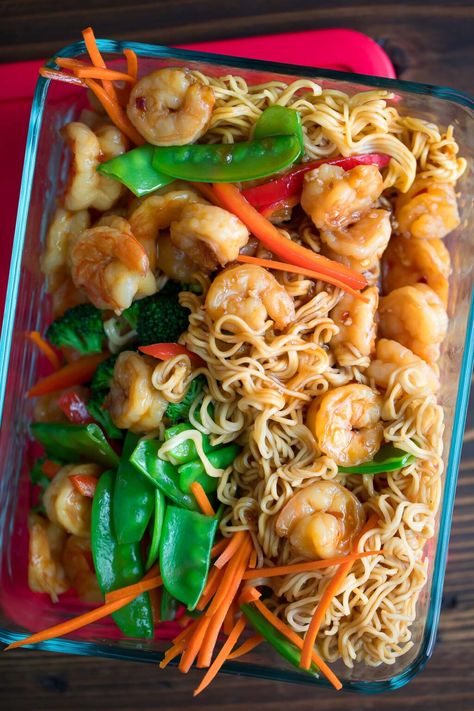 Stir Fry With Ramen Noodles, Saucy Ramen, Stir Fry Ramen Noodles, Stir Fry Shrimp, Fry Shrimp, Stir Fry Shrimp Recipes, Teriyaki Shrimp, Vegetarian Ramen, Ramen Stir Fry