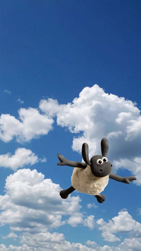 Shaun The Sheep, The Sheep, Cute Cartoon Wallpapers, Phone Wallpapers, Wallpaper Iphone, Cute Wallpapers, The Sky, Cute Cartoon, Sheep