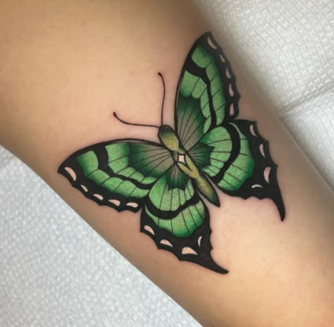 butterfly tattoo Colorful Butterfly Tattoo, Butterfly Tattoos On Arm, Moth Tattoo Design, Leopard Tattoos, Butterfly Tattoos For Women, Forearm Sleeve Tattoos, Sweet Tattoos, Butterfly Tattoos, Tattoo Design Book