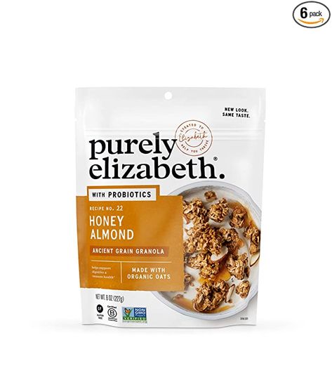 Probiotics, Gluten-Free, Non-GMO Purely Elizabeth Granola, English Tea Sandwiches, Purely Elizabeth, Blackberry Cheesecake, Honey Granola, Probiotic Benefits, Almond Granola, Organic Coconut Sugar, Oats And Honey