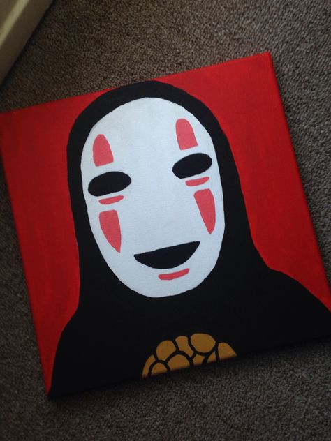 Anime Mini Canvas Painting, No Face Painting Canvas, No Face Painting, No Face Art, Anime Canvas Painting, Color Drawing Art, Simple Canvas Paintings, Anime Canvas Art, Cute Canvas Paintings