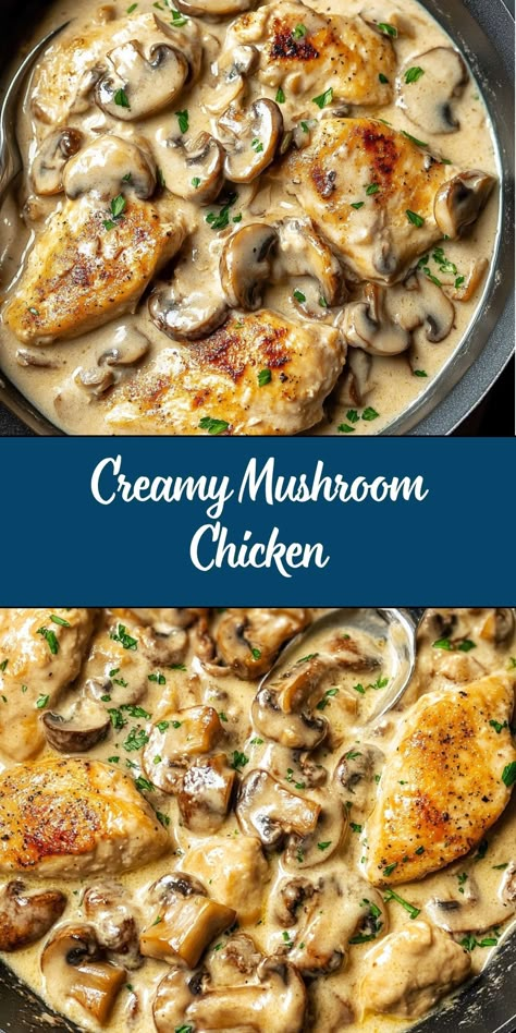 Tender chicken breasts smothered in a rich, creamy mushroom sauce make this a delightful and satisfying dish. It’s perfect for weeknight dinners or special occasions! Creamy Mushroom Chicken, Chicken Mushroom Recipes, Mushroom Recipe, Chicken Mushroom, Creamy Mushroom Sauce, Creamy Mushroom, Mushroom Sauce, Baked Chicken Breast, Chicken Meals