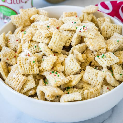 Sugar Cookie Chex Mix Sugar Cookie Chex Mix, Sugar Cookie Chex, Adorable Desserts, Chex Mix Recipes Sweet, Rice Crispy Cereal, Cookies 2023, Peanut Butter Cookie Bars, Berry Fruit Salad, Chex Party Mix