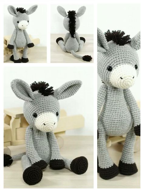 Amigurumi Donkey Free Pattern - Always Free Amigurumi Donkey Amigurumi Free Pattern, Knitted Donkey, Crochet Donkey, Crochet Toys Free Patterns, Cute Donkey, Crochet Toys Free, Crochet Cow, Crochet Animals Free Patterns, Crochet Amigurumi Free Patterns