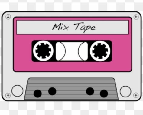 Boombox Drawing, Tape Clipart, Cassette Tape Art, 80s Music Videos, Lateral Thinking, Tape Art, Party Mix, Sticker Template, 80s Music