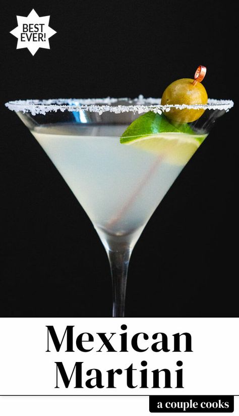 Mexican Martini Recipe Chuys, Mexican Martini Recipe, Girls Night Drinks Cocktails, Cointreau Drinks, Camping Cocktails, Tequila Martini, Mexican Cocktails, Martini Party, Homemade Mexican