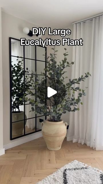 Home decor on Instagram: "Large Artificial Eucalyltus plant created using 3 of our Faux Eucaluptus Trees o" Artificial Plants Decor, May 27, Artificial Plants, Plant Decor, Home Ideas, Home Improvement, Trees, Living Room, Plants