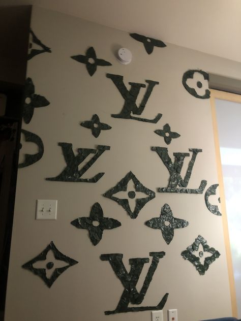 Redoing Room, Louis Vuitton Wall, Bathroom Vibes, Louis Vuttion, Cute Bedroom Ideas, Monogram Wall, Cute Bedroom Decor, Room Inspiration Bedroom, Room Ideas Bedroom