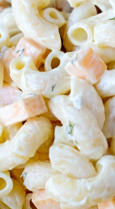 Macaroni Salad Recipe With Cheese, Macaroni Salad With Cheese, Pasta Receipes, Colonial Villa, Salad With Cheese, Recipe With Cheese, Salad Macaroni, Broccoli Cauliflower Salad, Cold Salads