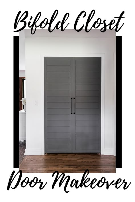 Folding Door Update, Diy Door Remodel Ideas, Remodel Doors Diy, Sliding Door Into French Door, Closet Door Redo Bifold, Closet Door Bifold Makeover, Build Bifold Closet Doors, Diy Interior Doors Makeover Bedroom, 2 Closets Into 1