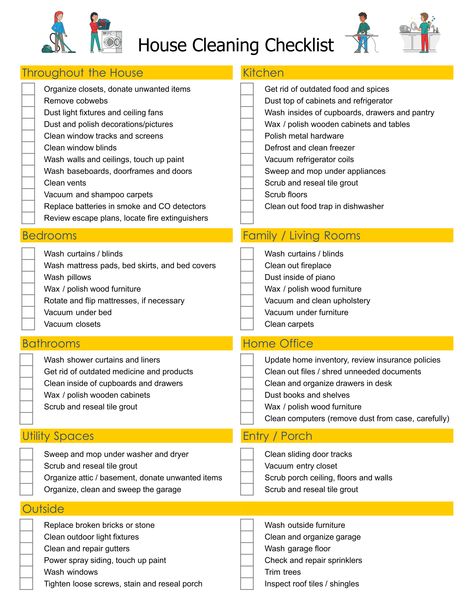 Cleaning Service Checklist Free Printable, House Maid Checklist, Deep Cleaning House Checklist For Maid, Checklist Template Printables, Clean Like A Maid, Maid Service Checklist, Maid Service Housekeeping, Cleaning Service Checklist, House Cleaning Checklist Printable