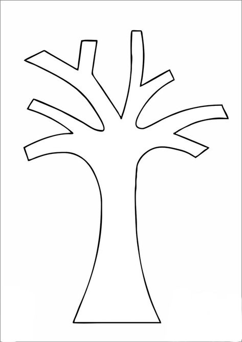 Outline Tree Drawing, Tree Trunk Printable Free, Fall Tree Outline, Free Tree Templates, Fall Tree Coloring Page, Tree Trunk Template Free Printable, Tree Branch Template Free Printable, Tree Worksheets Preschool, Printable Tree Template Free