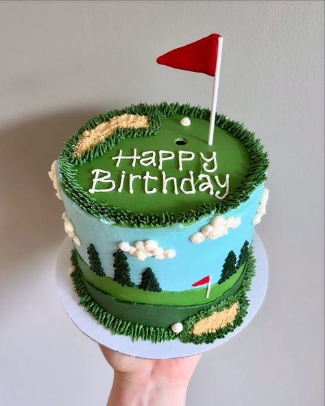 I don’t like golf, but I like this cake and that’s basically the same thing ⛳️ 🏌🏼‍♂️ • • Order sporty birthday cakes on our website 🔗 in bio! • • #golfcake #buttercreamcakes #buttercreamcake #buttercream #buttercreamart #customcake #cakedecorating #cakestagram #cakedesign #instacake #cakeideas #vermontbakery #vermontbaker #homebaker #homebakery #bakergram #vermont #madeinvermont #madeinvt #shelburnevermont #shelburnevt #bluehousebakeshop #cake #baker #pastrychef Golf Birthday Cakes, Golf Cake, Golf Birthday Party, Cream Art, Golf Birthday, Home Bakery, Pretty Birthday Cakes, Bake Shop, 1st Boy Birthday