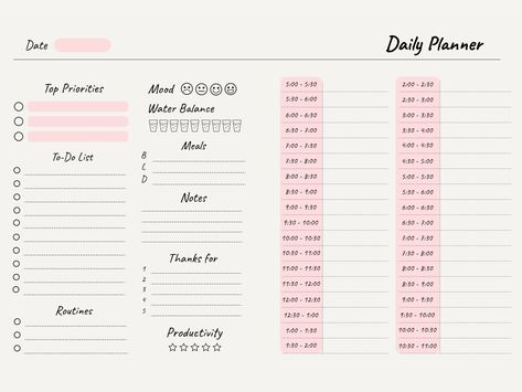 Daily Planner Book, Best Weekly Planner, Startup Business Plan Template, Cute Daily Planner, Ipad Notes, Free Calendars, Daily Planner Printables Free, Aesthetic Ipad, Diy Planner Notebook