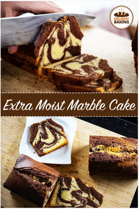 Perfect and quick marble cake! Marble Loaf Cake Moist, Healthy Marble Cake, Marbled Pound Cake, Marble Cake Loaf, Marble Pound Cake Recipes Moist, Best Marble Cake Recipe Moist, Marble Pound Cake Recipe, Homemade Marble Cake Recipe, Moist Marble Cake Recipe