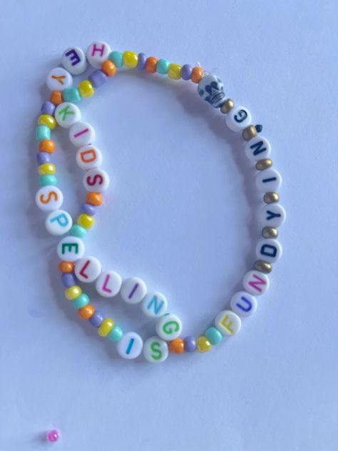 #Friendship_Bracelets #Taylor_Swift #Spelling_For_Kids #Fun_Bracelet Taylor Swift Bracelets, Music Bracelet, Spelling For Kids, Swift Bracelets, Fun Bracelet, Stylish Bracelet, Bracelet Jewelry, Clay Beads, Friendship Bracelet