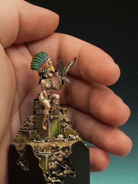 Aztec Priestess, Aztec Warrior Tattoo, Friends First, Mexican Culture Art, Fantasy Figurine, Aztec Warrior, Polymer Clay Sculptures, Aztec Art, Warrior Tattoo